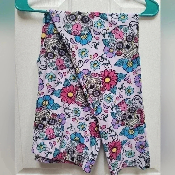 Legging Army Sugar Skulls Leggings Plus Size 3x Lavender - Picture 1 of 2